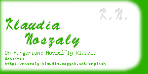 klaudia noszaly business card